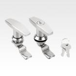 Quarter-turn locks with T-grip, stainless steel 1.4301, lockable, housing diameter 32 mm