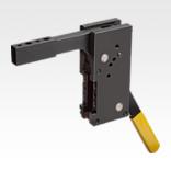 Manual clamp, steel, vertical with front hole pattern, heavy-duty version