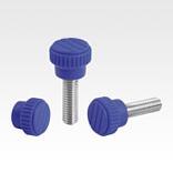 Knurled knobs, plastic, visually detectable