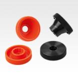 Knurled knobs for screws with hex head