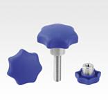 Star grips, plastic, visually detectable with protruding steel bush