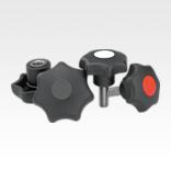 Star grips similar to DIN 6336, metal parts stainless steel