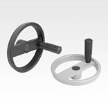 2-spoke handwheels, aluminium with revolving cylinder grip