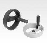2-spoke handwheels, aluminium with fold-down cylinder grip