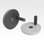 Disc handwheels, aluminium with revolving cylindrical grip