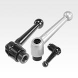 Clamping levers, die-cast zinc with internal thread, threaded insert black oxidised steel