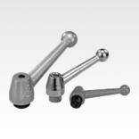 Clamping levers, steel with internal thread, hammer tone enamelled, threaded insert black oxidised steel, inch