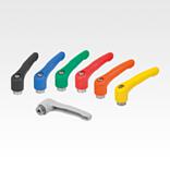 Clamping levers, plastic with internal thread, threaded insert stainless steel