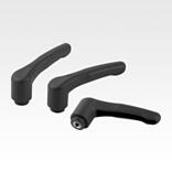 Clamping levers, plastic, metal detectable with internal thread, threaded insert stainless steel