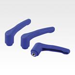 Clamping levers, plastic, visually detectable with internal thread, threaded insert stainless steel