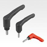 Clamping levers ECO, plastic with external thread, threaded insert stainless steel
