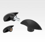 Wing grips plastic, threaded insert brass or steel