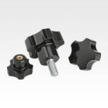 Five lobe grips, plastic (thermoset), threaded insert steel