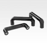 Pull handles, plastic, round, slanted both sides
