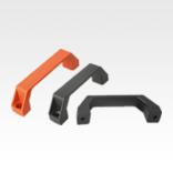 Pull handles, plastic, narrow, slanted both sides