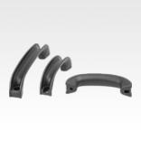 Pull handles arched, plastic U-profile with slotted hole