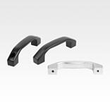 Pull handles, painted aluminium, mounted from the front or rear