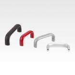 Pull handles, powder coated or anodised aluminium, oval profile, mounted from the front