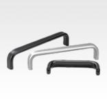 Pull handles, anodised aluminium, oval profile 20x10, mounted from the rear