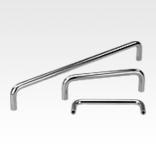 Pull handles, stainless steel 1.4404, vibratory ground round profile, mounted from the rear
