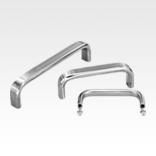 Pull handles, stainless steel 1.4404, polished oval profile, mounted from the rear