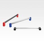 Tubular handles, aluminium or stainless steel with plastic grip legs