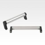 Tubular handles, aluminium with plastic grip legs, oblique