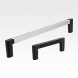 Pull handles, aluminium with plastic grip legs, mounted from rear