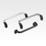 Tubular handles, aluminium, angled with plastic grip legs