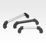 Tubular handles, aluminium with plastic grip legs, slanted both sides
