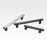 Tubular handles, aluminium with plastic tube holders