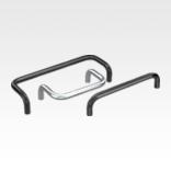 Pull handles, round profile steel, matt chromed or powder coated, mounted from the rear