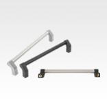 Tubular handles, aluminium, angled with plastic grip legs