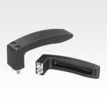 Pull handles, plastic, fastened from one side