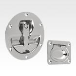 Recessed handles, stainless steel, fold-down
