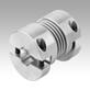 Metal bellows couplings with removeable clamp hubs