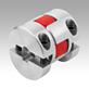 Elastomer dog couplings with removable clamp hubs