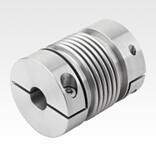 Metal bellows couplings with clamp hubs, stainless steel