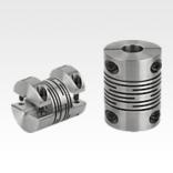 Beam couplings stainless steel with detachable clamp hubs