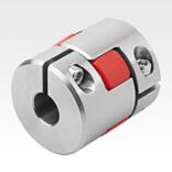 Elastomer dog couplings with clamp hubs, stainless steel