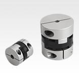 Oldham-type couplings with radial clamping hub