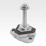 Machine feet, aluminium with vibration absorption screw-on