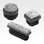 Plugs, plastic with felt glide surface for round and square tubes