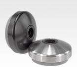 Swivel feet plates with vibration absorption