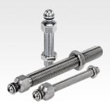 Levelling feet threaded spindles steel or stainless steel 