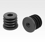 Plugs with tapped hole, plastic for round tubes