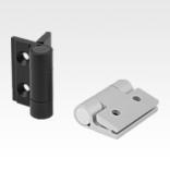 Spring hinges aluminium profile, 0.2 Nm