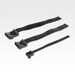 Bracket with hook and loop fastener for aluminium profiles