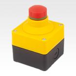 Emergency stop button in Ø 22.3 mm housing with contact blocks, cable gland M20