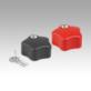 Five lobe grips plastic lockable with internal thread
